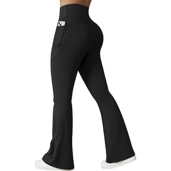 Yoga Pants Women High Waist Butt Lifting  Flared Bottoms with Pockets XXL - Picture 1 of 2